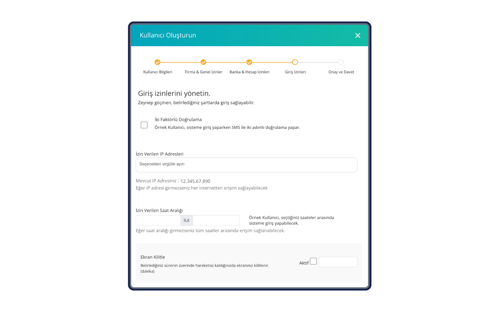 Online banka hesap hareketleri güvenli yetkilendirme sistemi